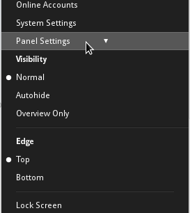 Panel settings